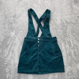 Wild Fable Romper Womens Extra Small Green Corduroy Back Strap Retro Boho